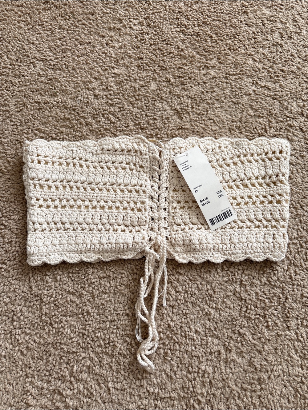 NWT Crochet Crop Top in Cream